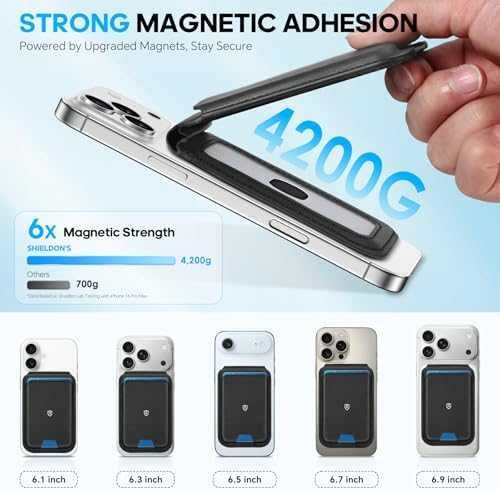 SHIELDON MagSafe кожен портфейл RFID черен