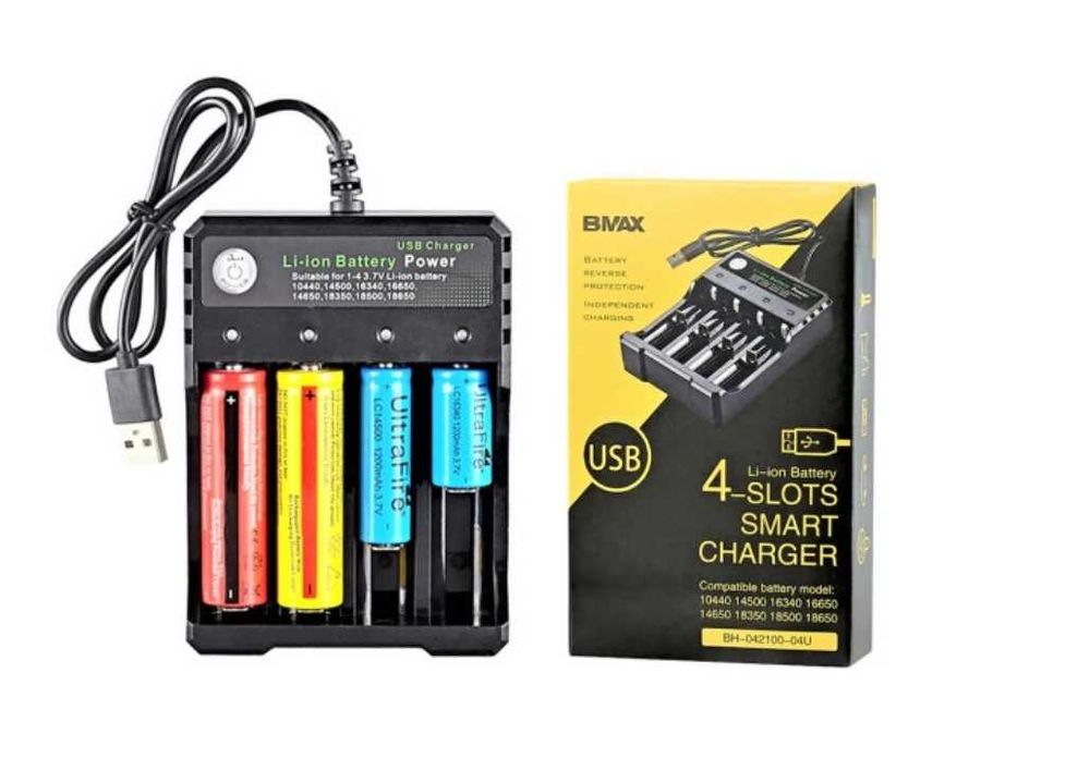 incarcatoare Smart Bmax acumulatori celule 18650 orice litiu cilindric