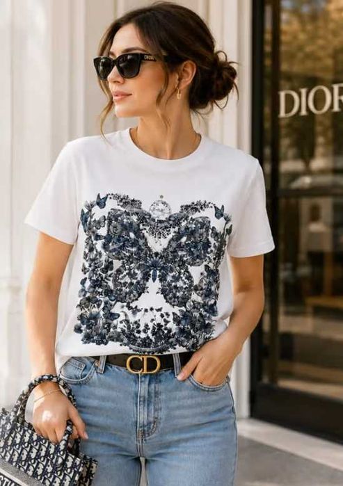 Новые женские футболки Christian Dior от S до XL Бесплатная доставка