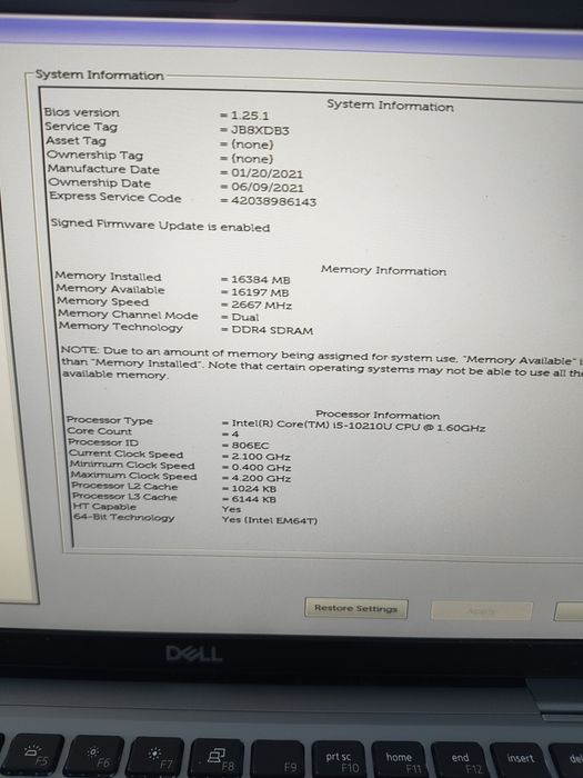 DELL Latitude 7410 16gb RAM, 256gb ssd, i5-10 gen