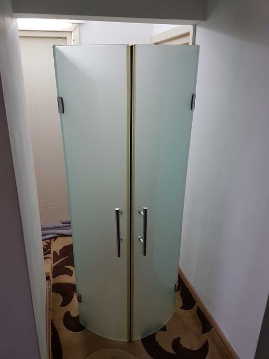 Pereti cabina de dus pentru colt, 90x90 cm, sticla mata 6 mm, ca noua
