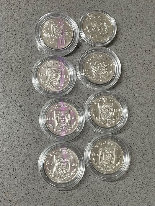 8 Monede 10 lei  România 1995-1996