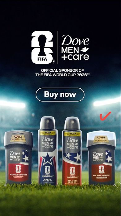 Dove Men+Care All Star Comfort FIFA 2026 дезодорант из США. Оригинал