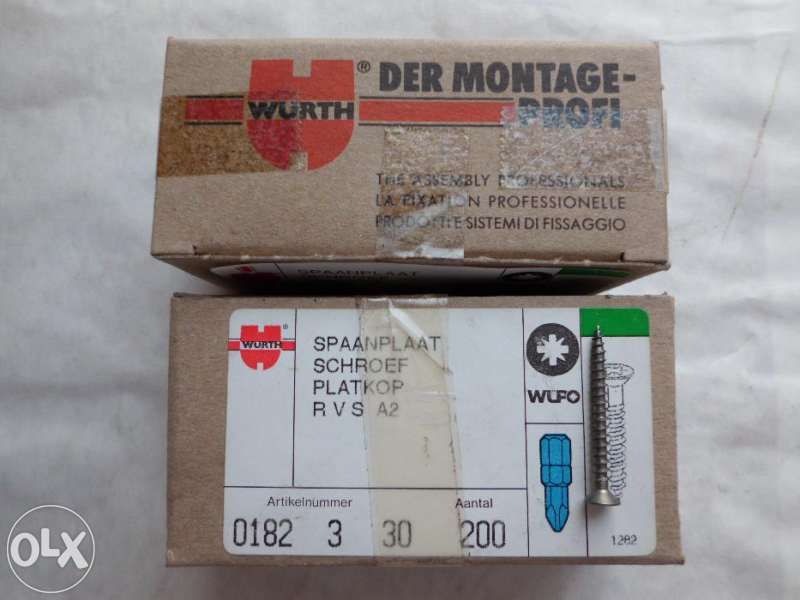 WURTH / ВЮРТ - германски INOX винтове за дърво, ПДЧ, МДФ + 6х60 на BAR
