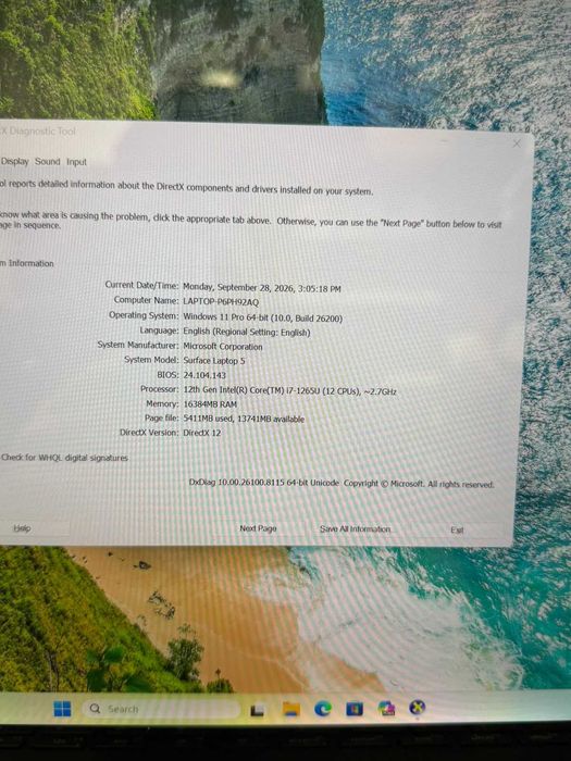 HOPE AMANET P2 - Microsoft Surface 5 / Cu Touch / I7 Gen 12 / 16GB Ram /  SSD 256GB