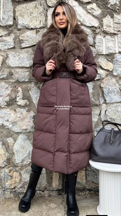 Geaca cu blana naturala de vulpe