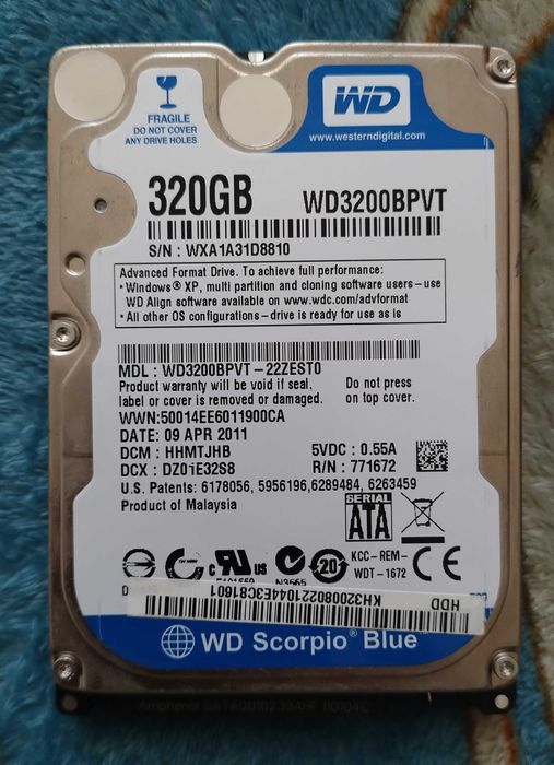 Hard Disk WD 320 GB , HDD Sata , pentru Laptop