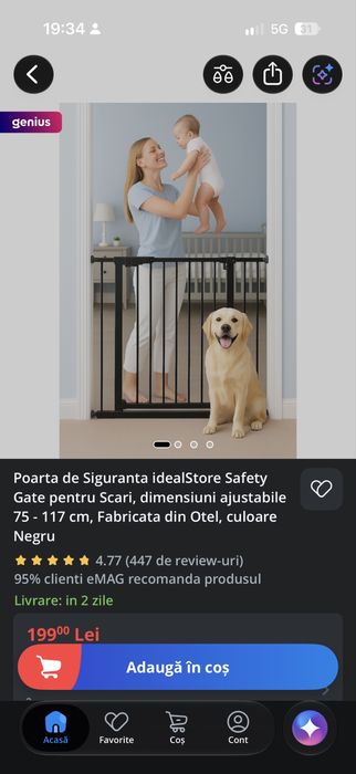 Poarta protecție copii in  stare impecabila