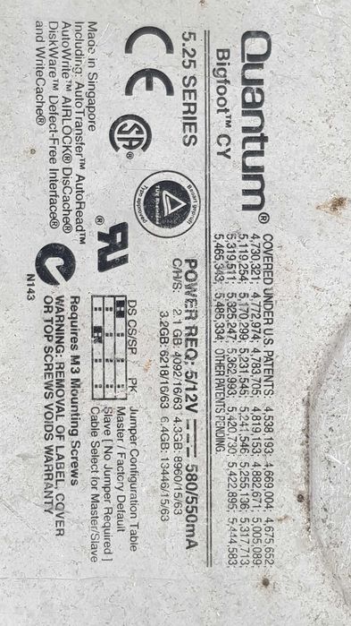 Hard disk Quantum Bigfot 5.25 inch 2.1GB IDE / ATA
