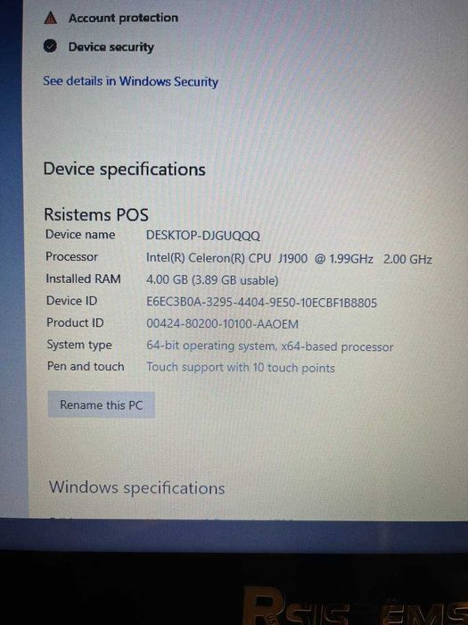 POS All in one, 15.5 inch, Touch Screen, Windows