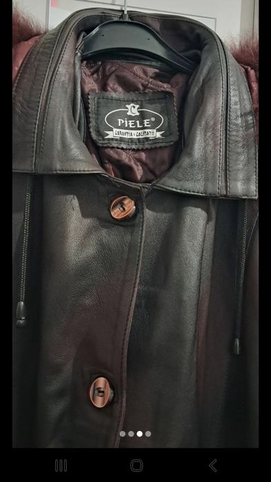 Haină din piele naturala , Garanția calității  , grena cu negru