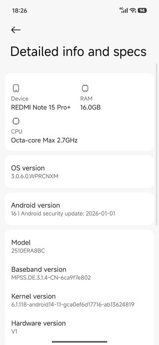 Redmi note 15pro plus 16/512gb