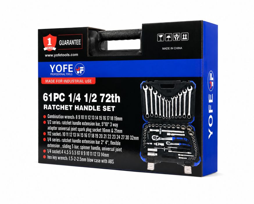 Профессиональный набор ключей и головок YOFE 61PCS Новый