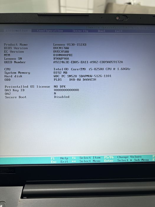 Laptop Lenovo V130 15IKB i5 8250U