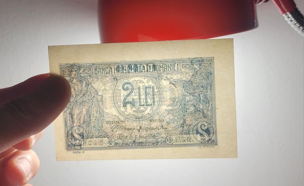 Bancnote 2 lei 1915 Danielopol bani vechi