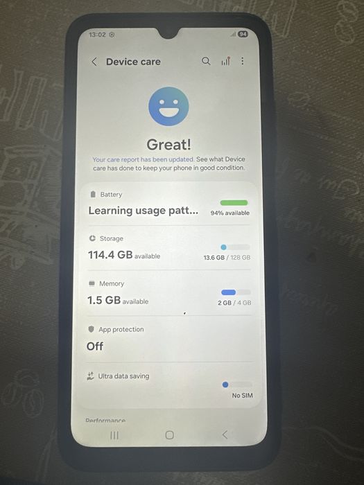 sam A05s,128 gb dual sim ,4 gb ram