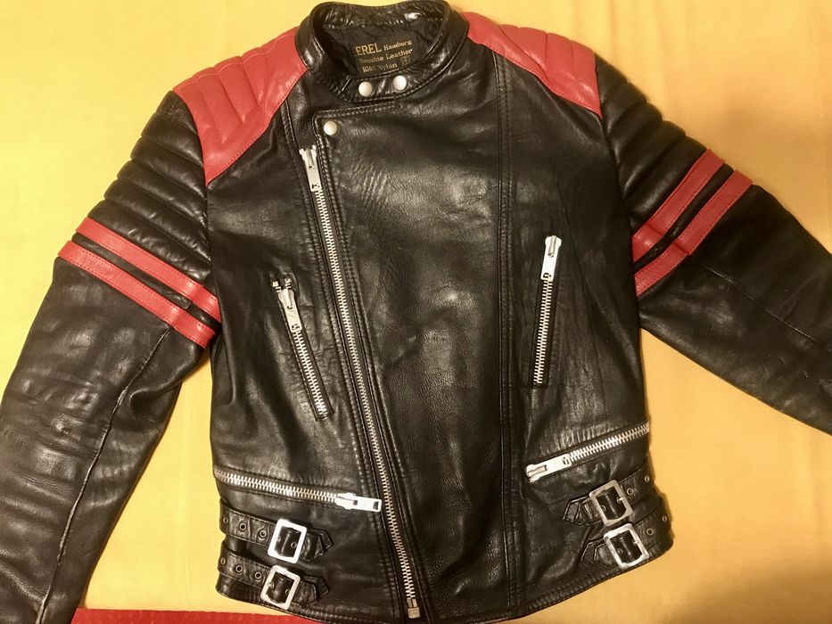 Geaca de motor piele naturala - disponibila cea negru cu rosu