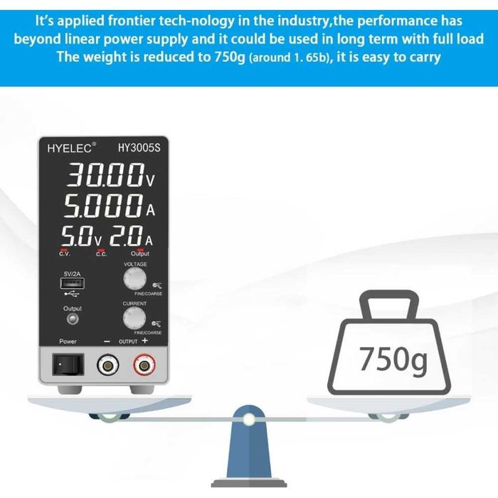 Лабораторно захранване, Импулсно, Напрежение  Фина и груба настройка