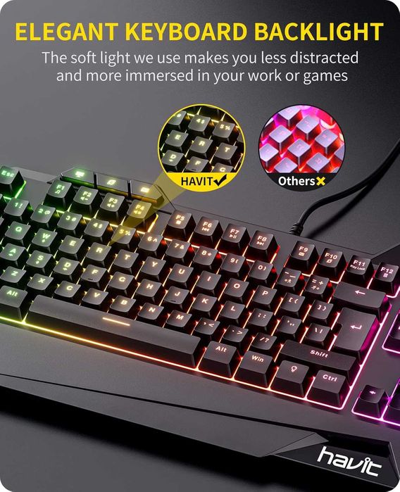 Геймърска клавиатура и мишка RGB Magic Eagle от Havit