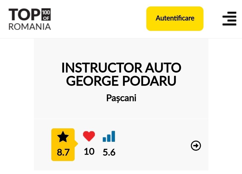 Instructor auto categoria B Pașcani
