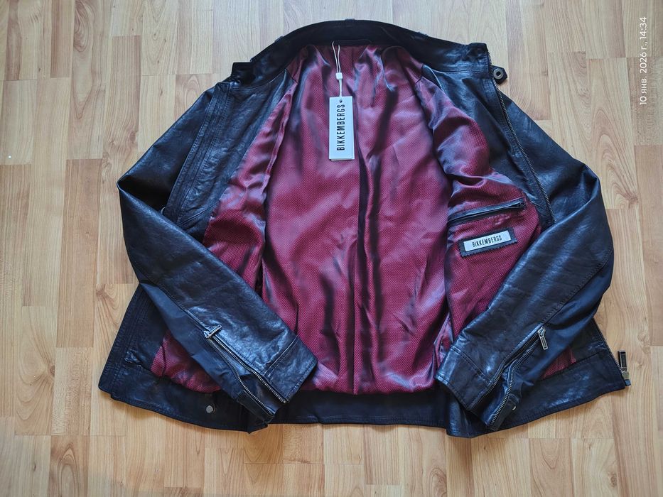 Куртка кожаная Bikkembergs (Германия),премиум,комби,оригинал,р-р 50