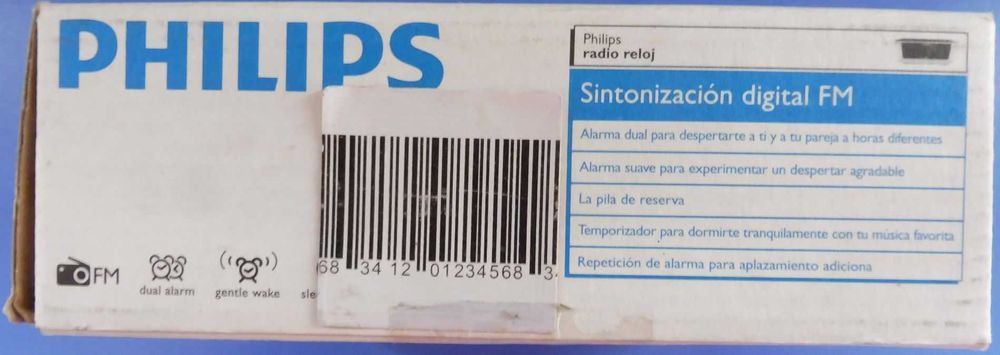 Радио будилник PHILIPS, цифров тунер, 10 радиостанции, аларма