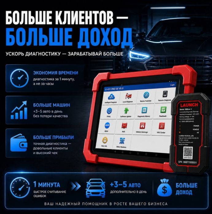Launch мультимарочный автосканер X431 PRO SE V5.0