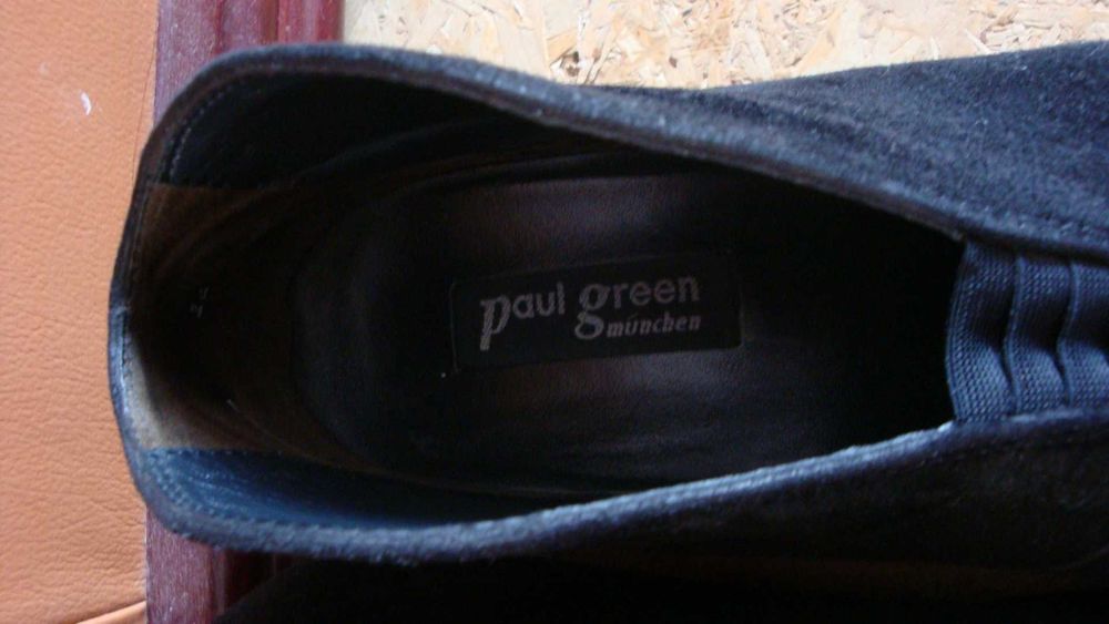Pantofi negri cu elastic, Paul Green, piele intoarsă, nr 37