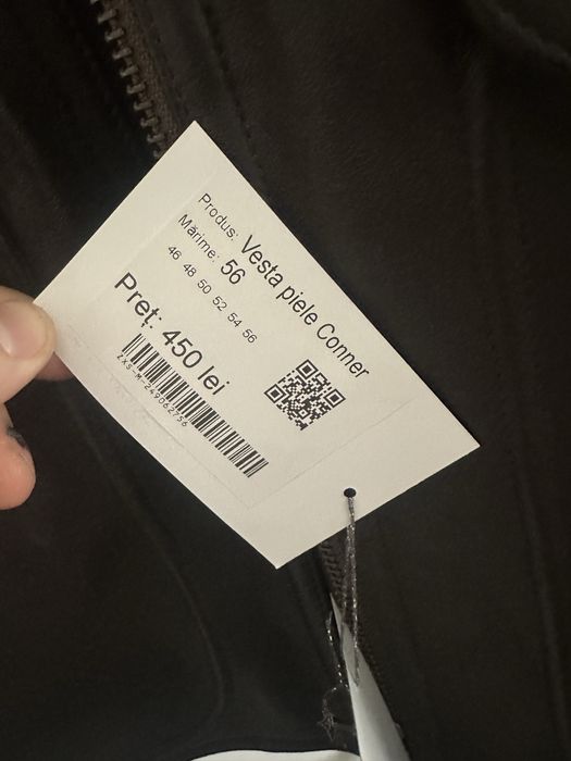 Vestă piele naturală moto maro M/L