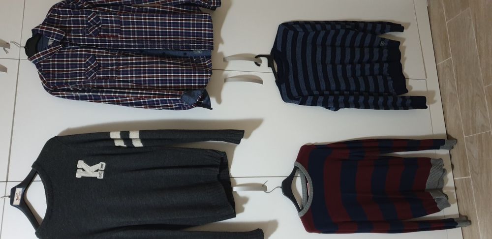 3 мъжки пуловера и карирана риза Кенвело