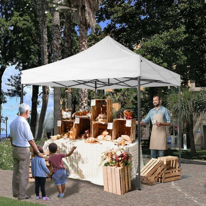 Градинска сгъваема шатра 3х3 усилена конструкция и гумирано покривало