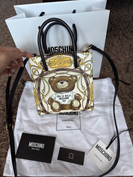 Кожена чанта Moschino Couture
