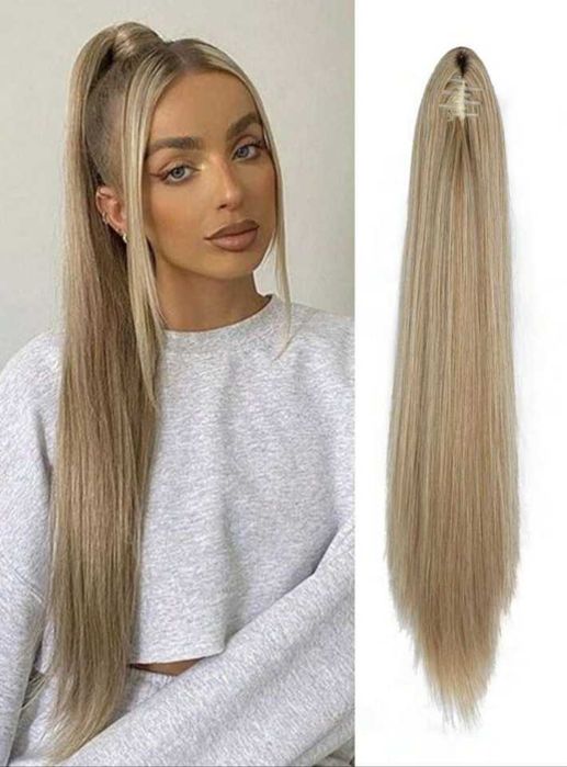 Черна, кафява ,руса,бяло русо,тъмноруса коса  опашка с щнола