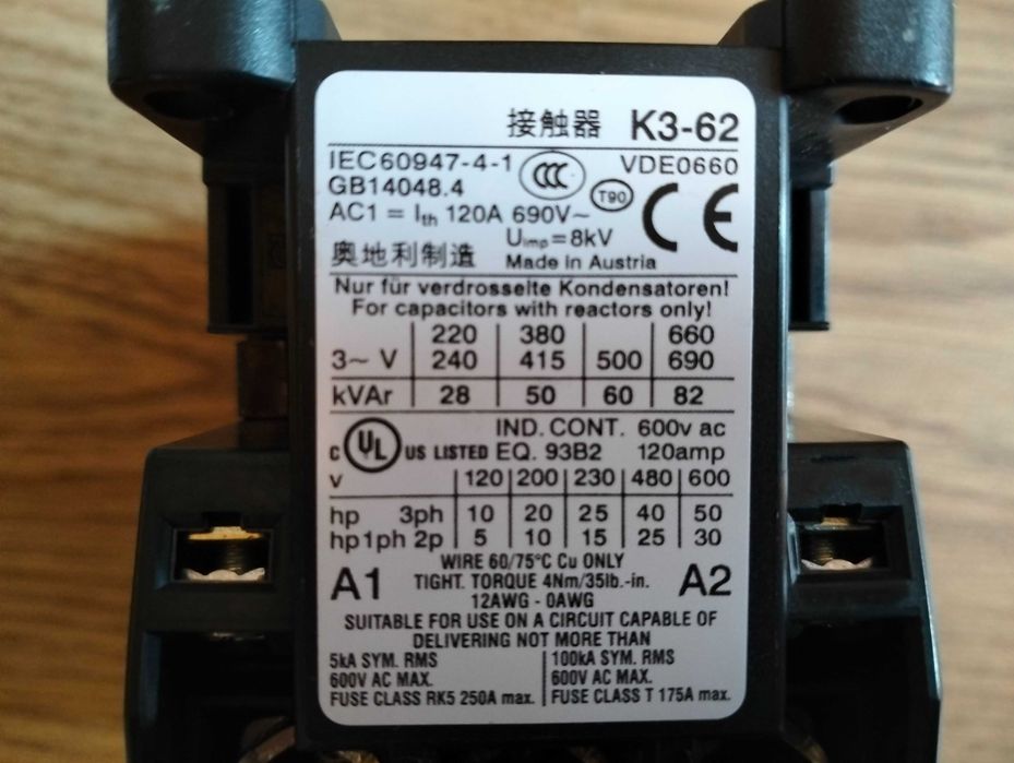 Contactor Frako K3-62A00 400 V , NOU