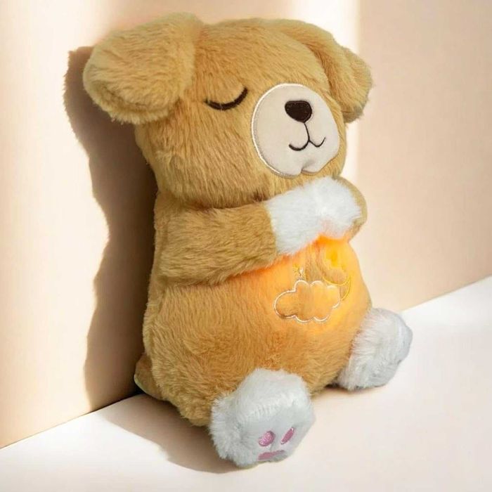 Дишаща плюшена играчка Кученце със звук, светлина и дишащо движение