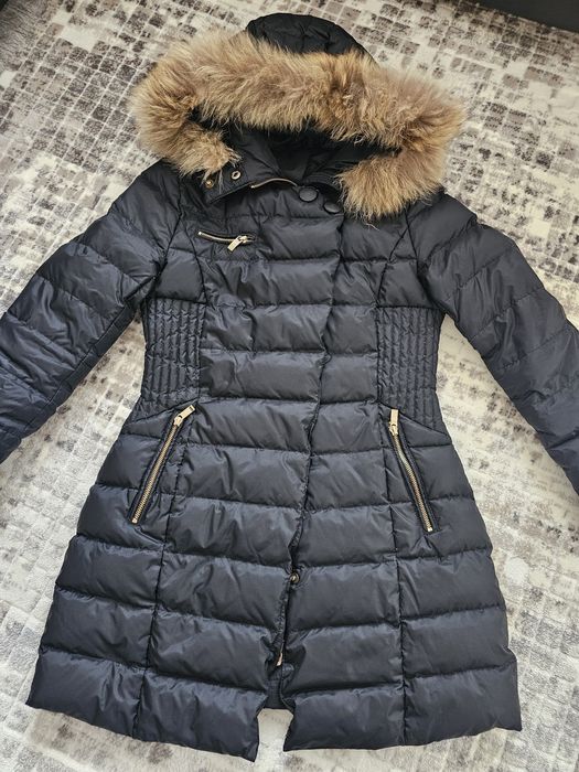 Дамско елегантно яке с естествен пух