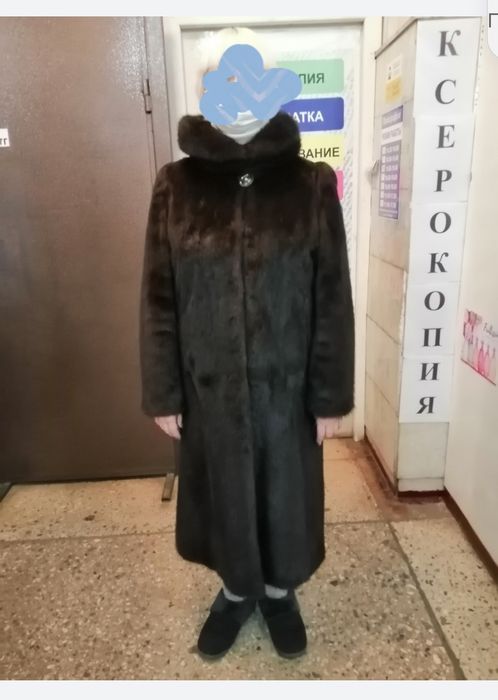 Шуба норковая цвет орех
