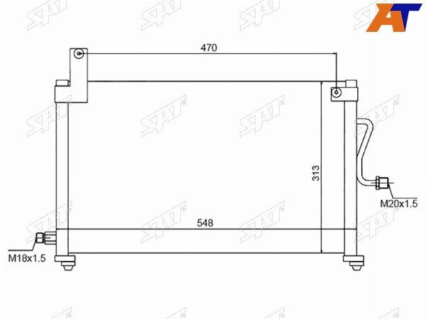 Радиатор кондиционера    Daewoo Matiz