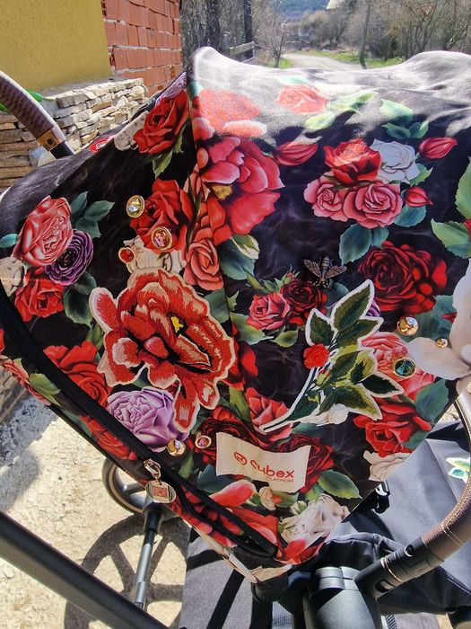 Бебешка количка Lux Spring Blossom Dark