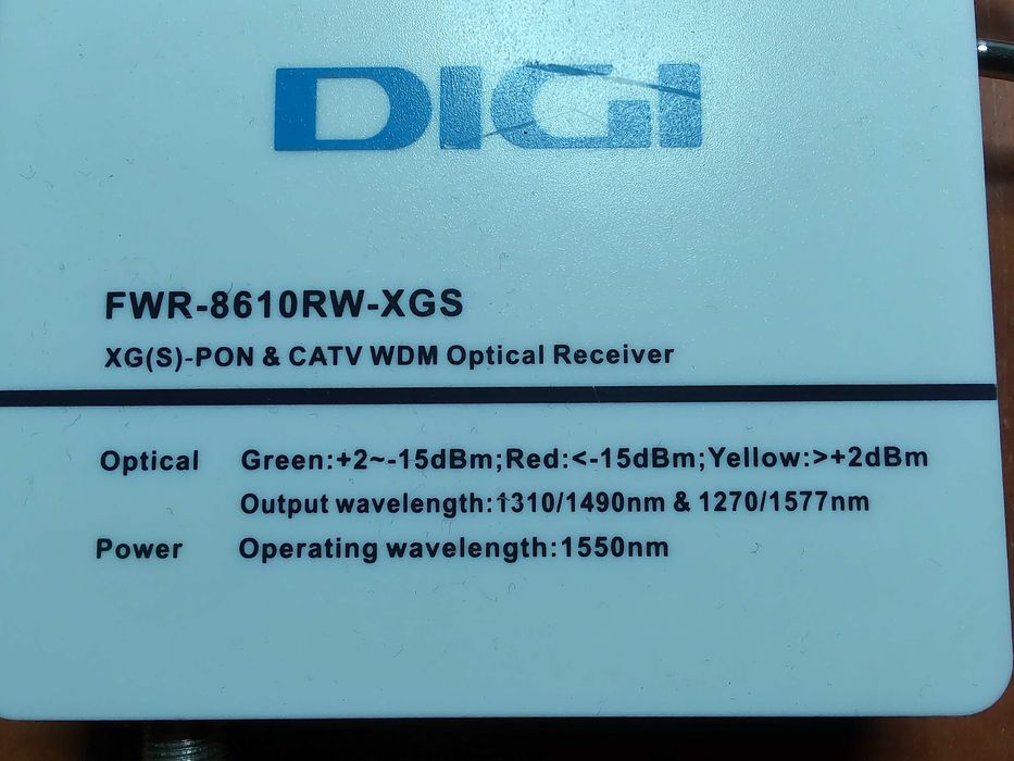 Receptor nod optic FTTH/CATV FWR-8610RW XGS DIGI