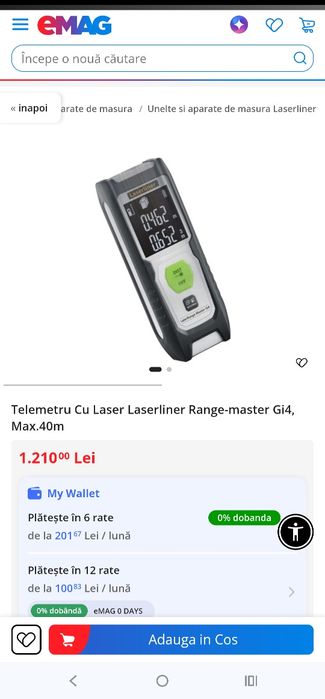 Telemetru Cu Laser Laserliner Range-master Gi4, Max.40m