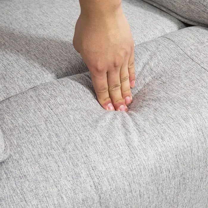 HOMCOM Фотьойл с регулируема облегалка, Удобен, 89x101x105 см, Сив