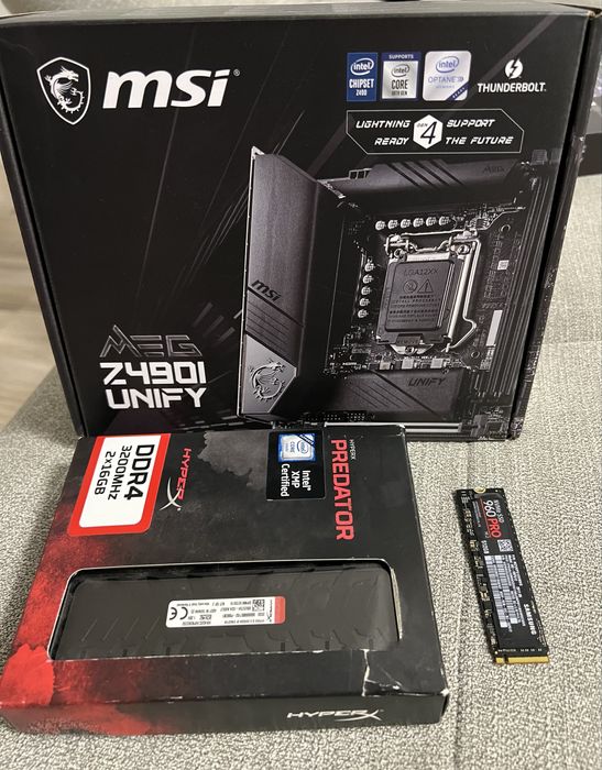 Kit Placa de baza Z490i MSI Unify/ 32gb ram Hyperx/ SSD Samsung