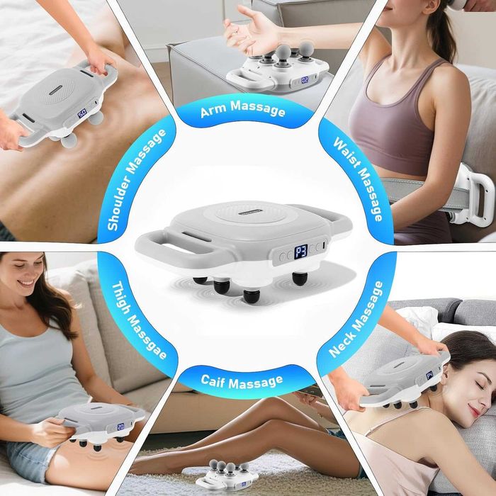 rollingsurfer 6-главов масажен пистолет, електрически масажни пистолети с 3 комплекта масажни глави