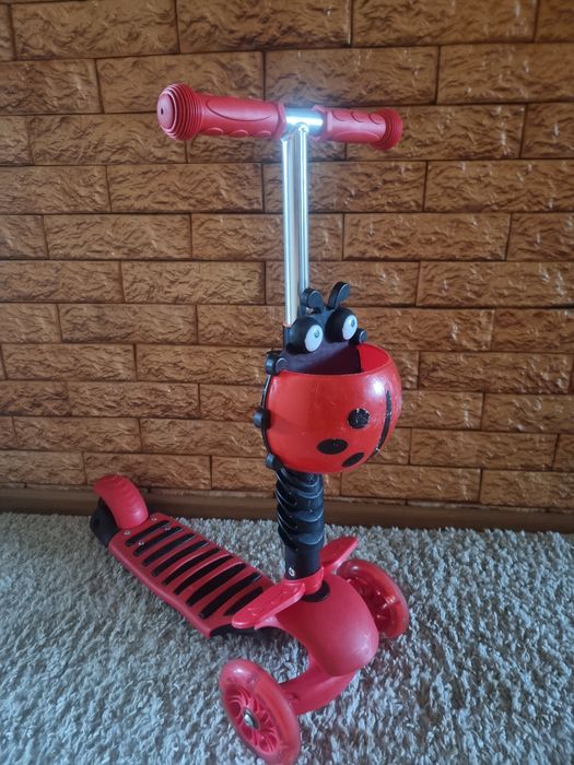 Самокат детский 5 в 1 красный трансформер