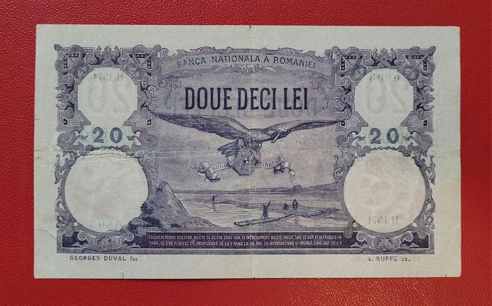 Bancnota 20 lei 1916/1927 Rara Bani vechi monede