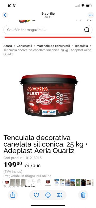 Tencuiala decorativa siliconata