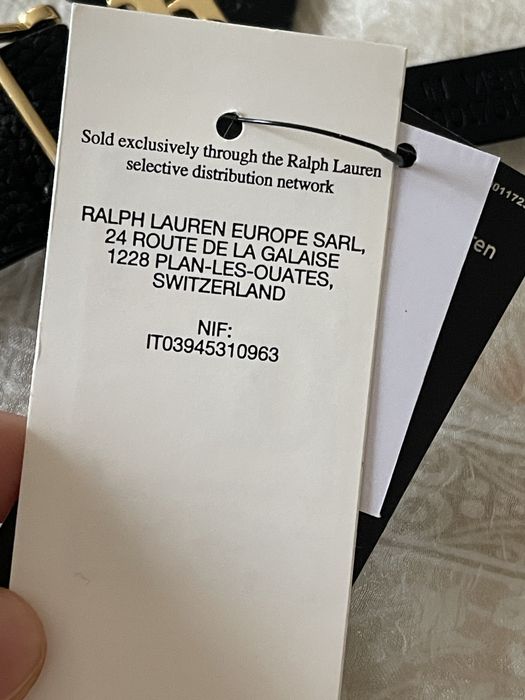 Черен кожен колан RALPH LAUREN