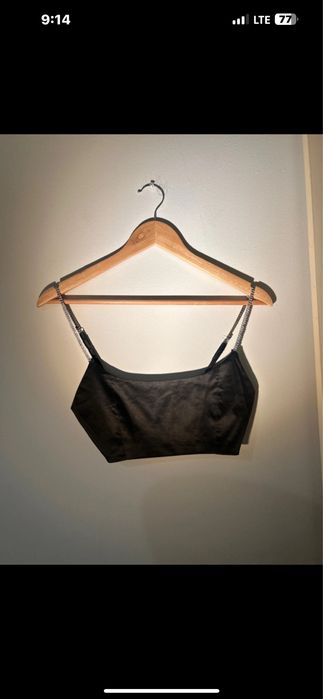 Set top si fusta negru S