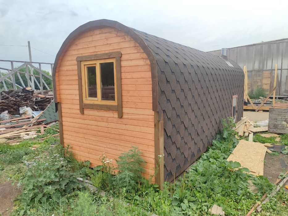 Баня каркасная, бочка, викинг...